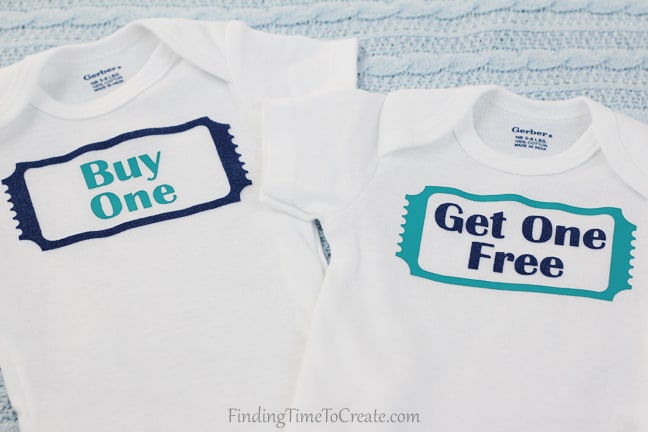 Buy One Get One Twin Onesies - Heat Transfer Detail - Finding Time To Create