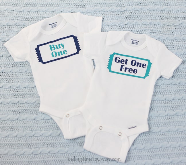 Buy One Get One Twin Onesies - Heat Transfer - Finding Time To Create