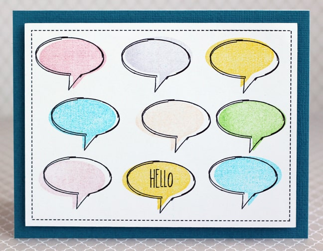 Hello Stamped-Sketched Card