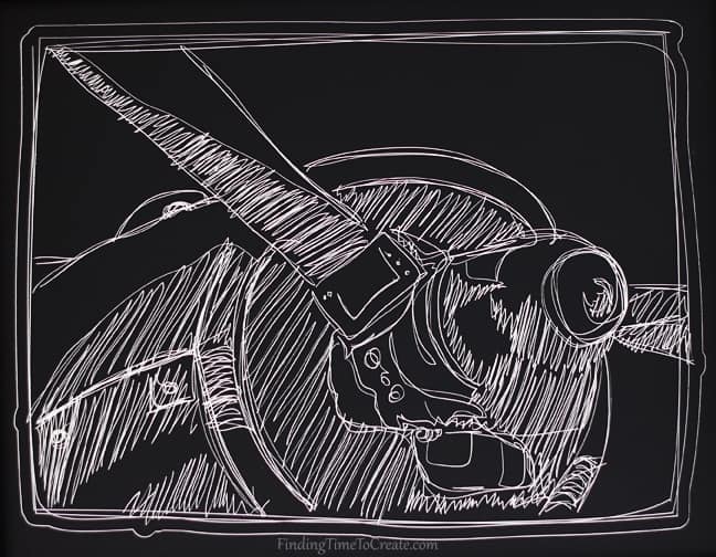 Scratchboard Airplane Curio Art | FInding Time To Create