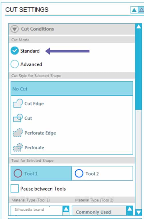 Sketch & cut with Silhouette Dual Tool Holder - Standard Cut Mode