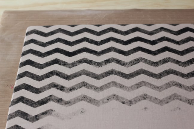 Stenciled Chevron Pattern on Fabric