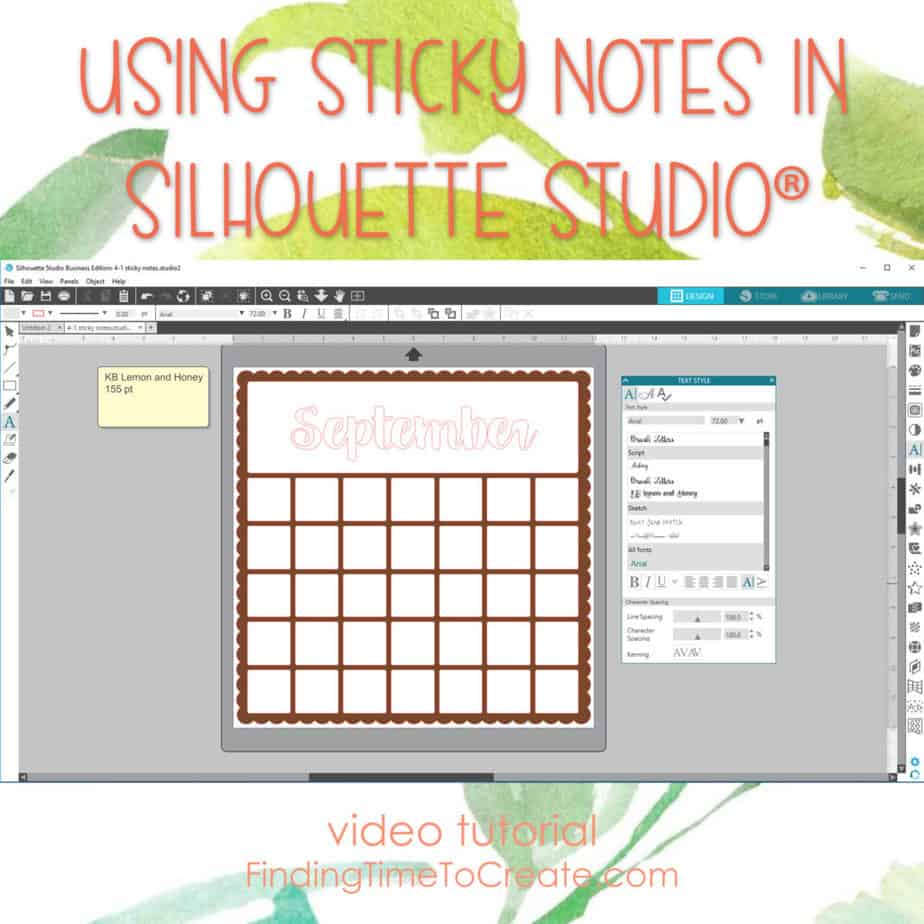 Using Sticky Notes In Silhouette Studio