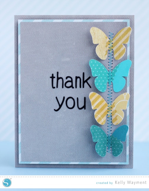 Thank You Card with Two-Toned Shapes by Kelly Wayment