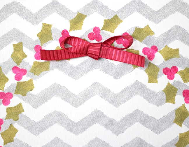 Fabric Ink Wreath on Canvas by Kelly Wayment