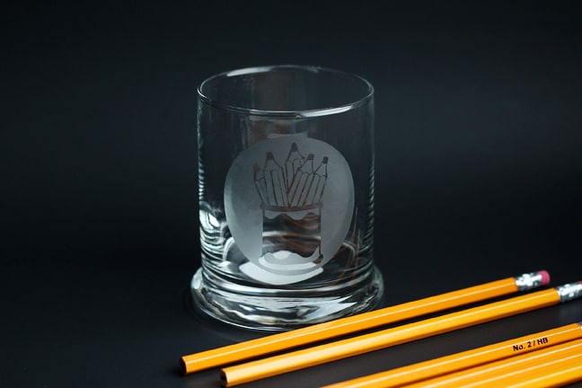 glass etch pencil jar