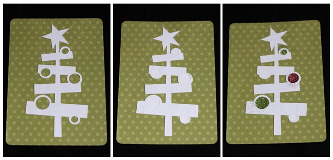 Glitter tree ornament Christmas card