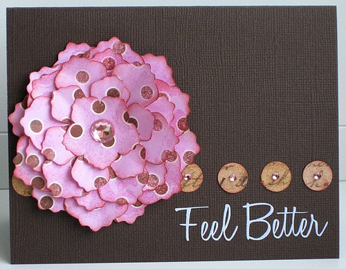 Get Well Card in Pink/Brown
