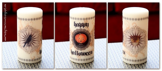 Halloween Candle:  Silhouette Tattoo Paper