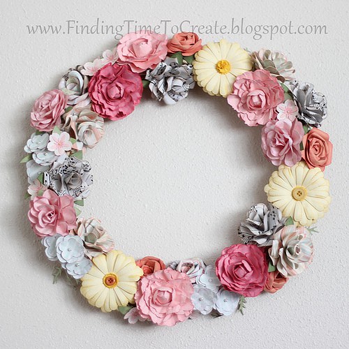 Floral Wreath with Paper Flowers