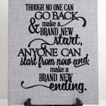 Fabric-Wrapped Canvas with Heat Transfer Quote