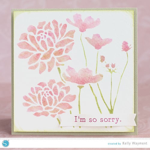 Stenciled Flower Card