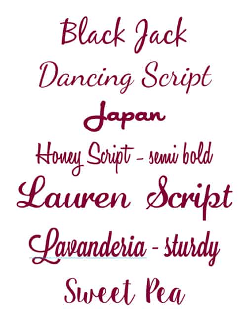 My Favorite Script Fonts