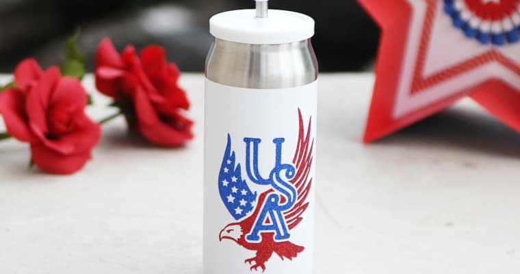 DIY Patriotic Glitter Vinyl Tumbler