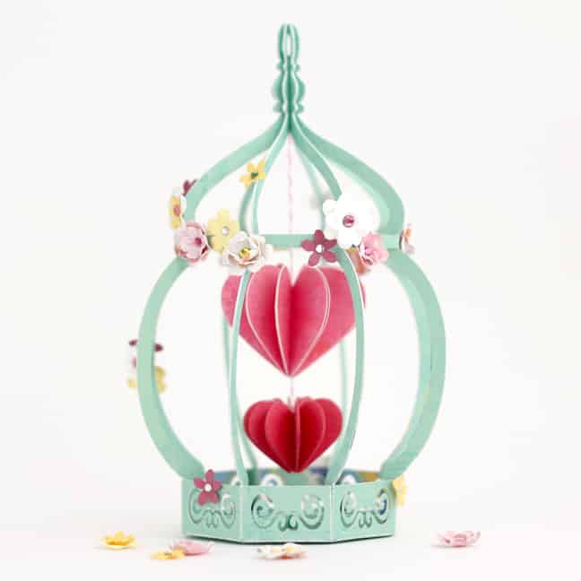 Bird Cage Valentines Decor - Silhouette CAMEO paper crafts