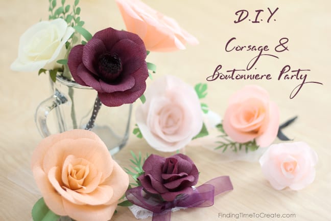 DIY Paper Corsage & Boutonniere Party