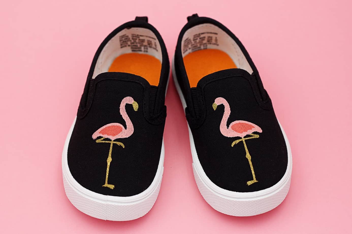 Stenciled Flamingo Shoes