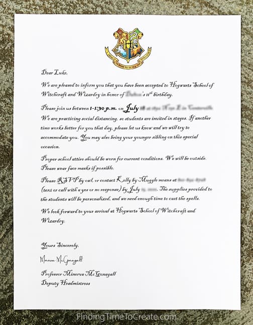 Birthday Party Invitations Harry Potter