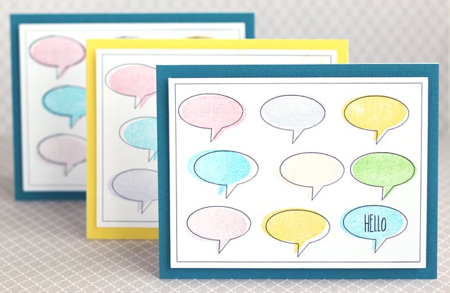 Hello Stamped-Sketched Card