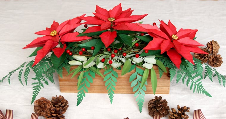 Paper Poinsettia Centerpiece
