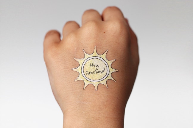 Sunshine temporary tattoo