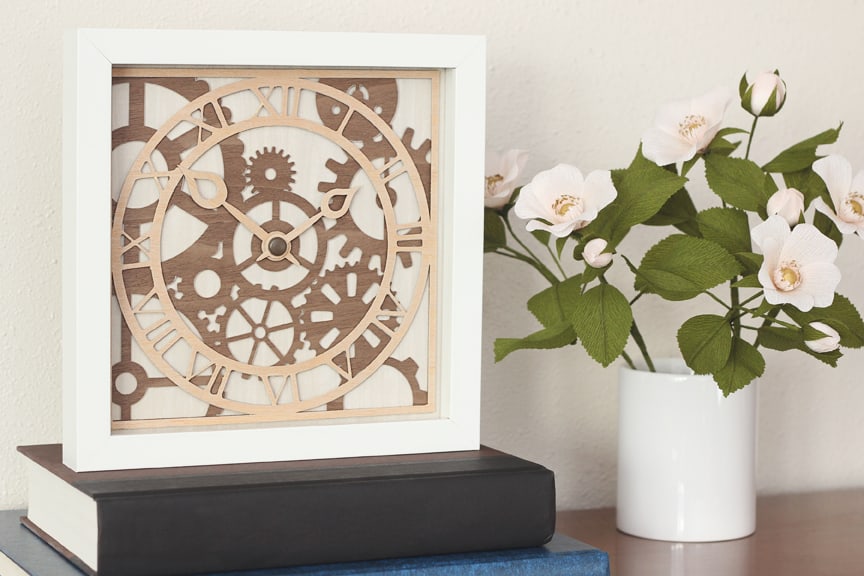 Wooden clock decor by Kelly Wayment