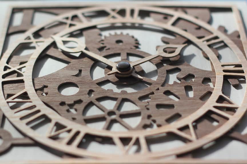 Wooden clock decor - detail