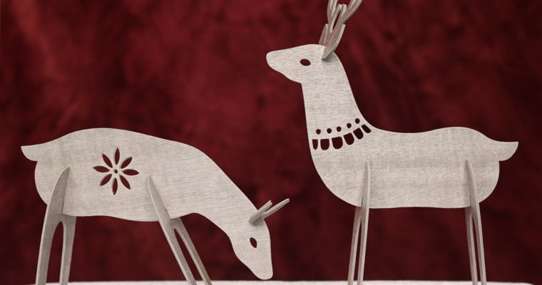 Wooden Standing Deer