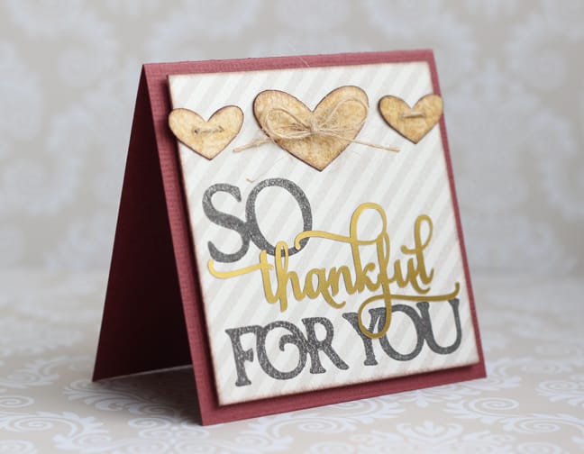 Thankful mini card set - Silhouette stamping material tutorial