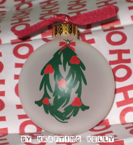 Neighbor gifts - frosted ornaments with vinyl