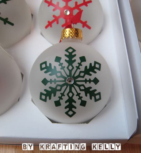 Neighbor gifts - frosted ornaments with vinyl