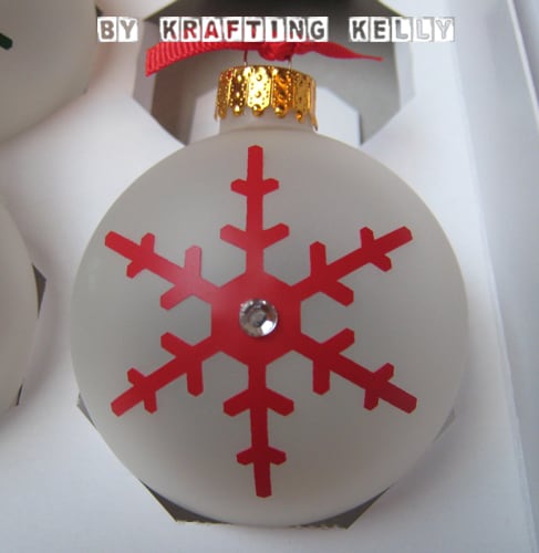Neighbor gifts - frosted ornaments with vinyl