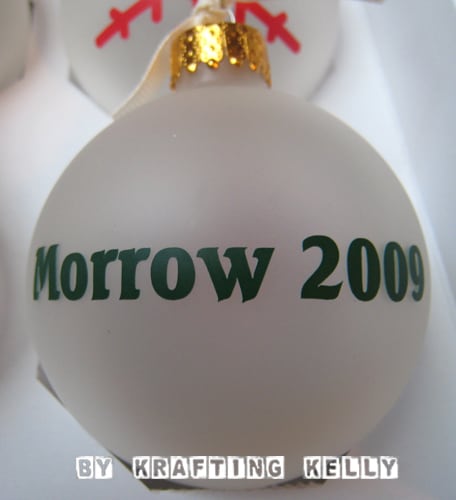 Neighbor gifts - frosted ornaments with vinyl