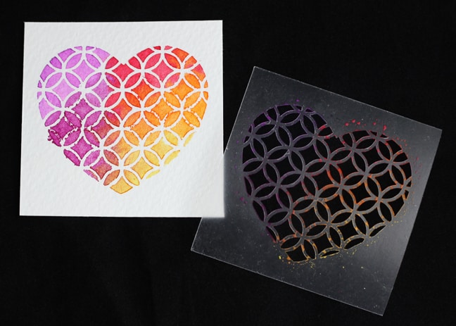 stenciled valentines