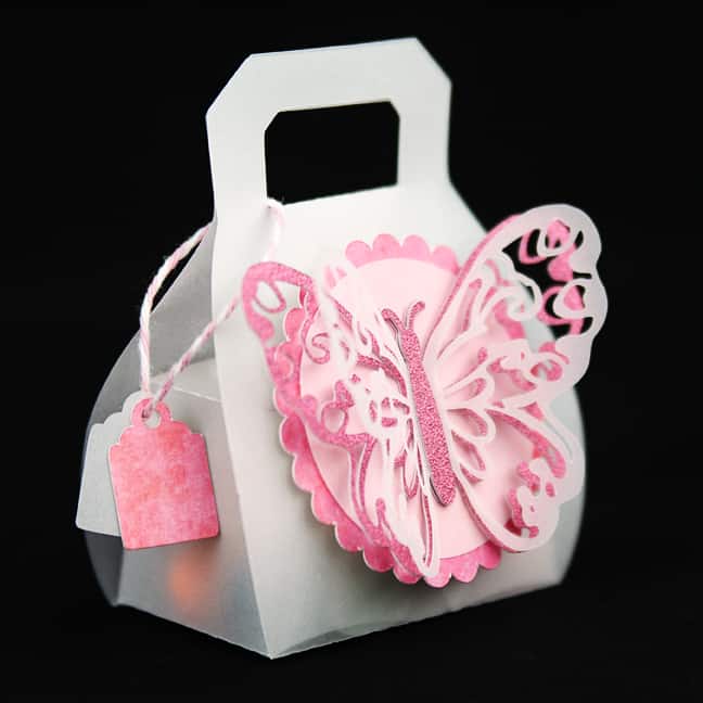 pink butterfly purse detail