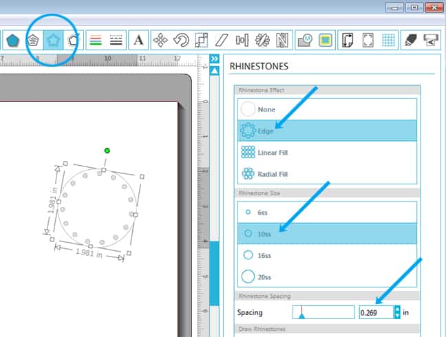 screen shot rhinestones