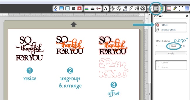 Thankful mini card set - Silhouette stamping material tutorial