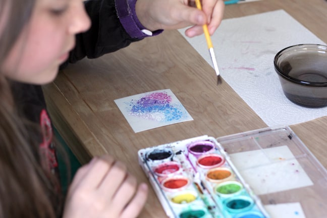 stenciled valentines