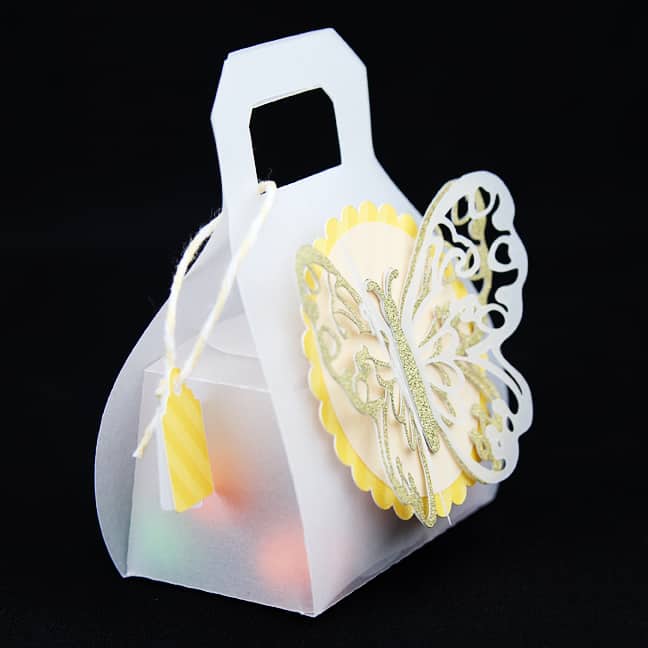 yellow butterfly purse detail